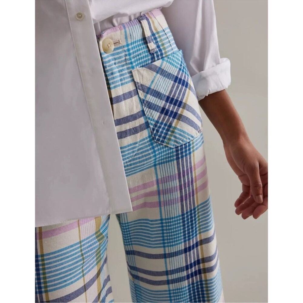 Anthropologie Maeve Colette Pastel Plaid Linen - Picture 3 of 10